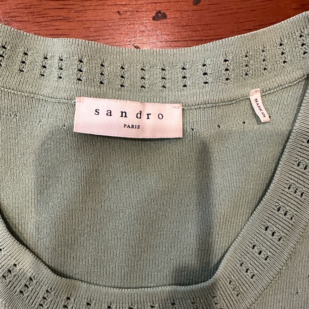 Sandro green dress with short sleeve in size small - Picture 2 of 3